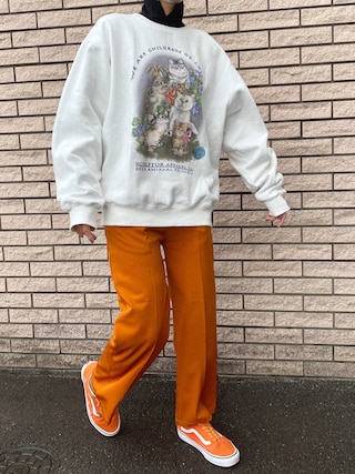 【美品】　SCULPTOR スウェット　サイズM SCULPTOR（スカルプター）の「Satin Applique Sweatshirt/サテン