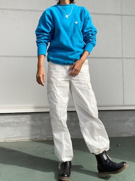 「TODAYFUL（トゥデイフル）のアイテム（カーゴパンツ）」を使った、yukinoさん（レディース・164cm）の秋コーディネート