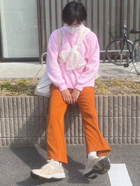 「HANES（ヘインズ）のアイテム（スウェット）」を使った、yukinoさん（レディース・164cm）の春コーディネート