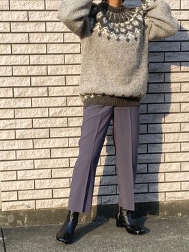 「CITEN（シテン）のアイテム（スラックス）」を使った、yukinoさん（レディース・164cm）の冬コーディネート