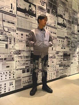 「DIESEL（ディーゼル）のアイテム（ブルゾン）」を使った、shimodaさん（メンズ・167cm）の秋コーディネート