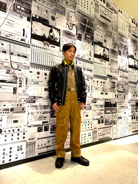 「ディーゼル」｜「アイテム（ブルゾン）」を使った、shimodaさん（メンズ・167cm）の秋コーディネート
