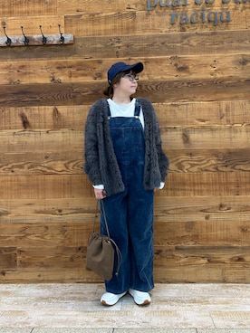 「アイテム（サロペット/オーバーオール）」を使った、おおちゃん♡さん（レディース・156cm）の秋コーディネート