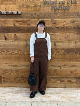 「アイテム（オールインワン・サロペット）」を使った、おおちゃん♡さん（レディース・156cm）の秋コーディネート