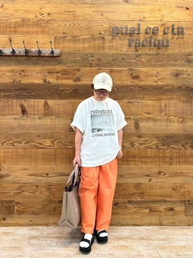 「PUAL CE CIN（ピュアルセシン）のアイテム（帽子）」を使った、おおちゃん♡さん（レディース・156cm）の夏コーディネート