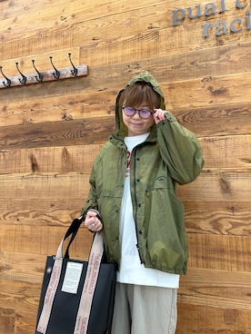 「PUAL CE CIN（ピュアルセシン）のアイテム（マウンテンパーカー）」を使った、おおちゃん♡さん（レディース・156cm）の春コーディネート