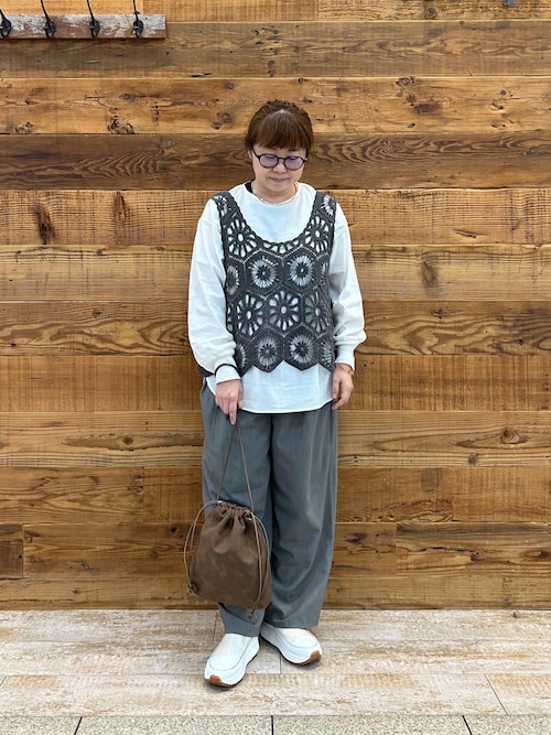 セール】ツータック ウエストゴム ストレッチパンツ（スラックス