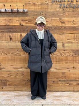 「PUAL CE CIN（ピュアルセシン）のアイテム（ダウンジャケット/コート）」を使った、おおちゃん♡さん（レディース・156cm）の冬コーディネート