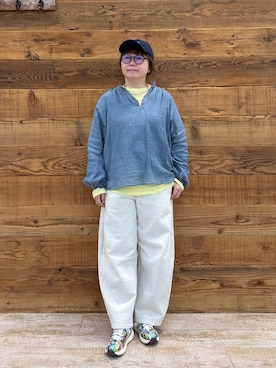 「PUAL CE CIN（ピュアルセシン）のメタルチョーカー（ネックレス、ゴールド系）」を使った、おおちゃん♡さん（レディース・156cm）の春コーディネート