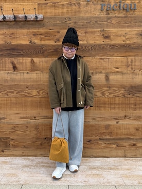 「アイテム（カバーオール）」を使った、おおちゃん♡さん（レディース・156cm）の秋コーディネート