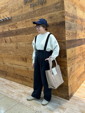 「PUAL CE CIN（ピュアルセシン）のアイテム（帽子）」を使った、おおちゃん♡さん（レディース・156cm）の冬コーディネート