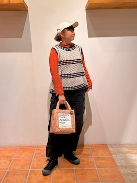 「PUAL CE CIN（ピュアルセシン）のアイテム（帽子）」を使った、おおちゃん♡さん（レディース・156cm）の秋コーディネート