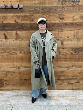 「PUAL CE CIN（ピュアルセシン）のアイテム（トレンチコート）」を使った、おおちゃん♡さん（レディース・156cm）の秋コーディネート