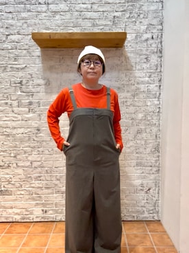 「PUAL CE CIN（ピュアルセシン）のアイテム（オールインワン・サロペット）」を使った、おおちゃん♡さん（レディース・156cm）の秋コーディネート