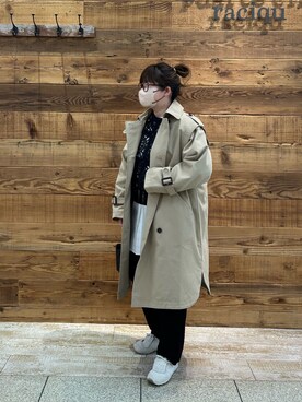 「PUAL CE CIN（ピュアルセシン）のアイテム（その他アウター）」を使った、おおちゃん♡さん（レディース・156cm）の春コーディネート