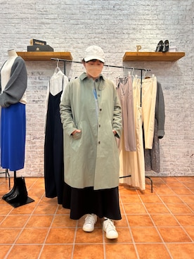 「PUAL CE CIN（ピュアルセシン）のアイテム（ステンカラーコート）」を使った、おおちゃん♡さん（レディース・156cm）の冬コーディネート
