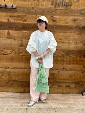 「PUAL CE CIN（ピュアルセシン）のアイテム（帽子）」を使った、おおちゃん♡さん（レディース・156cm）の春コーディネート