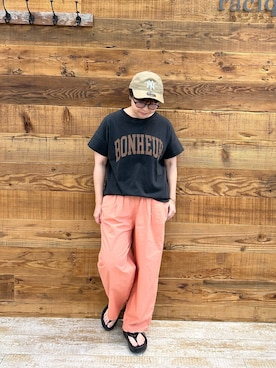 「PUAL CE CIN（ピュアルセシン）のアイテム（パンツ）」を使った、おおちゃん♡さん（レディース・156cm）の夏コーディネート