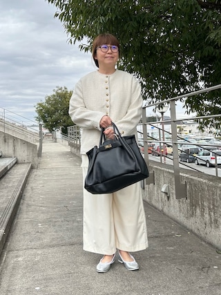 PUAL CE CIN（ピュアルセシン）の「リングツィードノーカラー