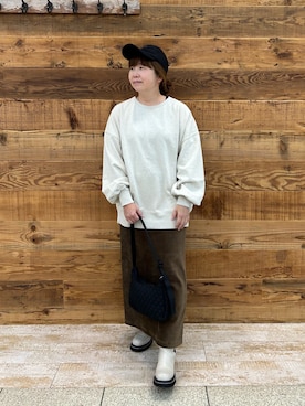 「PUAL CE CIN（ピュアルセシン）のアイテム（帽子）」を使った、おおちゃん♡さん（レディース・156cm）の秋コーディネート