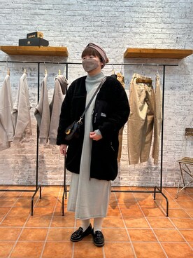 「PUAL CE CIN（ピュアルセシン）のアイテム（その他アウター）」を使った、おおちゃん♡さん（レディース・156cm）の冬コーディネート