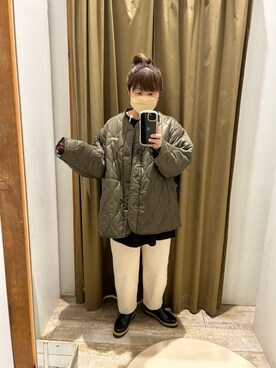 「シアタープロダクツ(THEATRE PRODUCTS)」｜「アイテム（その他アウター）」を使った、おおちゃん♡さん（レディース・156cm）の秋コーディネート