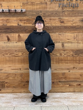 「PUAL CE CIN（ピュアルセシン）のアイテム（その他アウター）」を使った、おおちゃん♡さん（レディース・156cm）の冬コーディネート