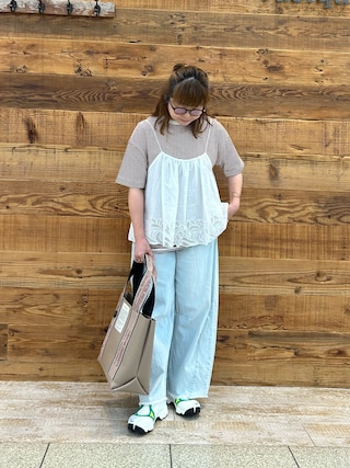PUALCECIN(ピュアルセシン) カーブシルエットコットンリネンデニムパンツ PUAL CE CIN（ピュアルセシン）の「カーブシルエットコットン