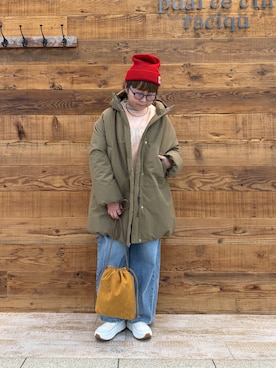 「アイテム（ダウンジャケット/コート）」を使った、おおちゃん♡さん（レディース・156cm）の冬コーディネート