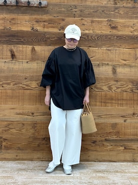 「PUAL CE CIN（ピュアルセシン）のアイテム（帽子）」を使った、おおちゃん♡さん（レディース・156cm）の春コーディネート