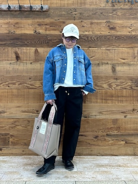 「PUAL CE CIN（ピュアルセシン）のアイテム（帽子）」を使った、おおちゃん♡さん（レディース・156cm）の春コーディネート