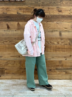 「PUAL CE CIN（ピュアルセシン）のアイテム（マウンテンパーカー）」を使った、おおちゃん♡さん（レディース・156cm）の春コーディネート