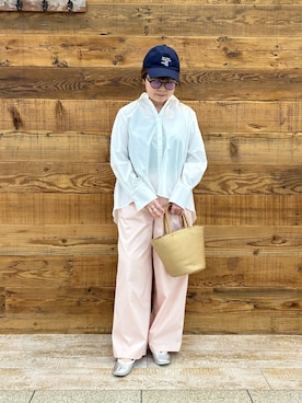 「PUAL CE CIN（ピュアルセシン）のアイテム（帽子）」を使った、おおちゃん♡さん（レディース・156cm）の春コーディネート