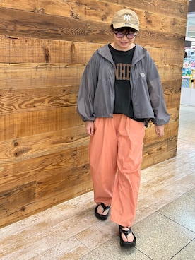 「PUAL CE CIN（ピュアルセシン）のアイテム（マウンテンパーカー）」を使った、おおちゃん♡さん（レディース・156cm）の夏コーディネート