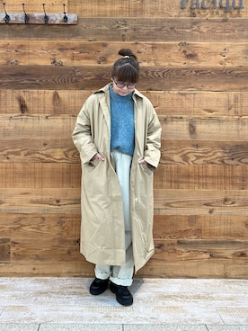 「PUAL CE CIN（ピュアルセシン）のアイテム（トレンチコート）」を使った、おおちゃん♡さん（レディース・156cm）の秋コーディネート