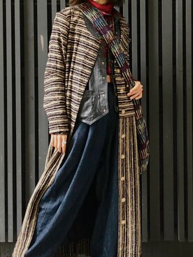 「アイテム（ピーコート）」を使った、seeさん（レディース・153cm）の冬コーディネート