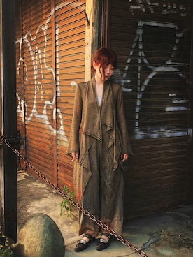 「アイテム（カバーオール、ブラウン系）」を使った、seeさん（レディース・153cm）の秋コーディネート