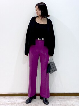 「PAGEBOY（ページボーイ）のチェーンスタッズショルダー（ショルダーバッグ）」を使った、Yukinaさん（レディース・163cm）の秋コーディネート