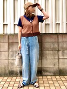 Ameri（アメリ）の「CROSS FRONT PAPA DENIM（デニムパンツ）」 - WEAR