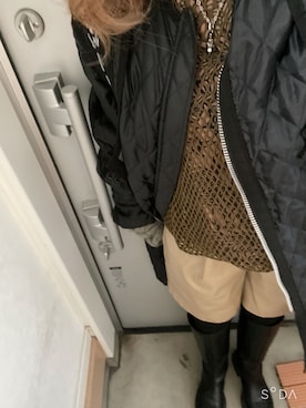 「KISHIDAMIKI（キシダミキ）のアイテム（ノーカラージャケット）」を使った、yukinobdさん（レディース・156cm）の冬コーディネート