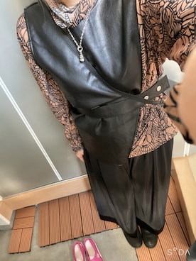 「レザーコーデ」｜「アイテム（ブーツ）」を使った、yukinobdさん（レディース・156cm）の秋コーディネート
