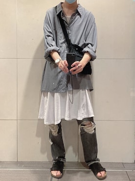 「Minnetonka（ミネトンカ）のアイテム」を使った、こめさん（メンズ・181cm）の夏コーディネート