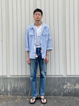 「TAKAHIROMIYASHITATheSoloIst.（タカヒロミヤシタザソロイスト）のアイテム（シューズ）」を使った、こめさん（メンズ・181cm）の夏コーディネート