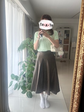 「レザースカート」｜kaさん（レディース・167cm）の秋コーディネート