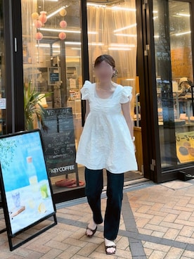 「桃太郎ジーンズ（モモタロウ ジーンズ）のアイテム」を使った、kaさん（レディース・167cm）の夏コーディネート
