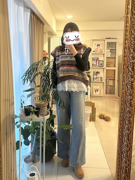 「Handmade（ハンドメイド）のアイテム（トップス）」を使った、kaさん（レディース・167cm）の冬コーディネート