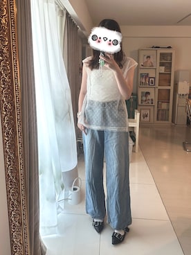「シースルートップス」｜kaさん（レディース・167cm）の夏コーディネート