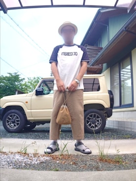 「Teva（テバ）のアイテム」を使った、カホンさん（メンズ・169cm）の夏コーディネート