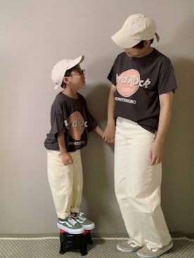 「VANS（バンズ）のVANS ヴァンズ OLD SKOOL DX オールドスクール DX CALM V36CL+ CALM  GINGER（スニーカー）」を使った、HeROさん（キッズ・110cm）の夏コーディネート