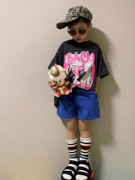 「ヒラキ（ヒラキ）のアイテム（サンダル）」を使った、HeROさん（キッズ・110cm）の夏コーディネート